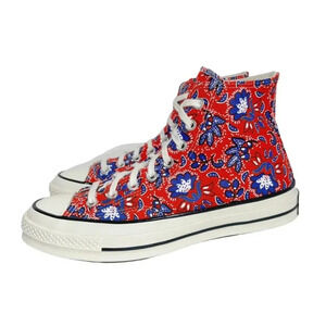 Like New Converse Chuck 70 High Rise Paisley Habanero Red Men's 7 Women's 8.5
